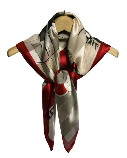 (image for) Scarf with Red Flowers